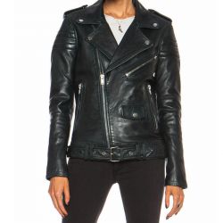 Women's black lambskin leather  Jacket